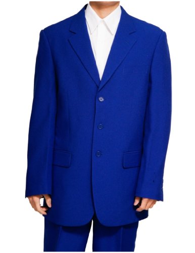 New Men's 3 Button Single Breasted Royal Blue Dress Suit