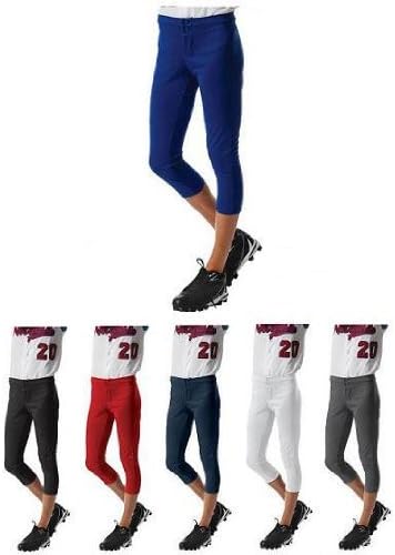 Girls/Womens Low Rise Softball Pants Moisture Wicking Double Knit 10oz (10 Sizes, 6 Colors)