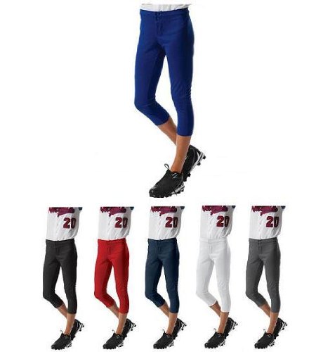 Girls/Womens Low Rise Softball Pants Moisture Wicking Double Knit 10oz (10 Sizes, 6 Colors)