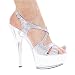 6 Inch Heel Silver Glitter Strappy Sandal (Silver Glitter;7)