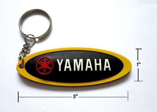 Yamaha Oval Black/Yellow Rubber Keychain Keyring