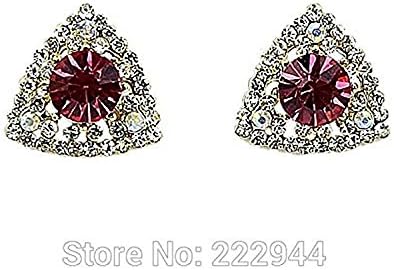 Colorful Rhinestone Beautiful Triangle Shape Stud Earring For Women Wedding Gift Jewelry Hot Selling