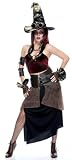 Paper Magic Steampunk Witch Goth Cyber Punk Adult Cosplay Costume
