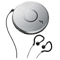 Sony Portable Skip-Free CD Player Walkman with Clip Style Earbud Headphones, LCD Display, Digital Mega Bass Sound, Automatic Volume Limiter System & CD-R/RW Playback - Silver