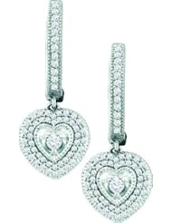 0.76CTW LADIES DIAMOND HEART EARRING