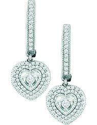 10KT White Gold 0.76 CTW Ladies Diamond HEART Earring