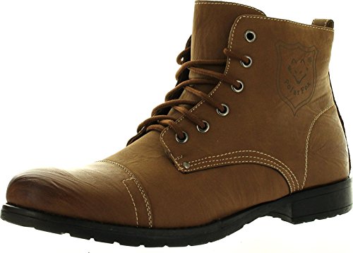 Polar Fox Men's 537-Brown Ankle High Military Combat Boots