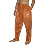 Mens NCAA Texas Longhorns Plaid Sleepwear / Pajama Pants - Brown (Size: L)