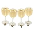 Small White Wine Glass Gel Candle - Set of 4