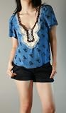 Quinn Yoke Neck Blouse with Trim