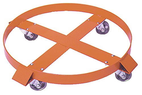 WescoIndustrial Products 240028 Steel Drum Dolly with Hard Rubber Swivel Wheels, 1,000-lb. Capacity, 6" x 24"