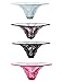 Flesser Pack of 5 Sexy Lace Corhcting T-Back Thongs Panties(Fit for XS S M)