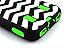 KINGCOOL 3in1 New Chevron Wave Design Armored Hybrid PC & Silicone Case Combo for Apple iPhone 5C (Green)