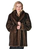 Mink Jacket - Large Shawl Collar Soft Brown