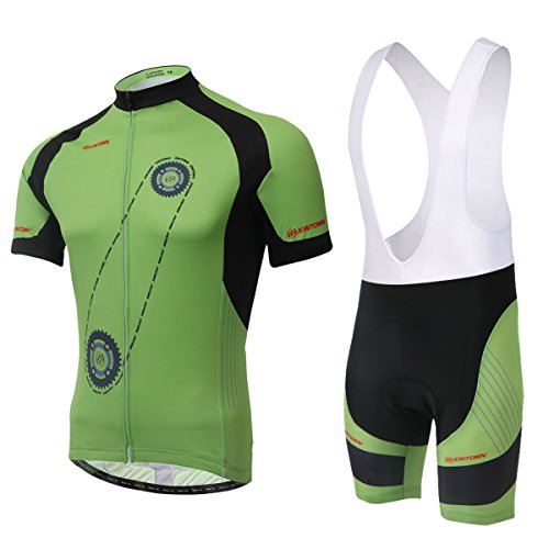AUBIG Men 3D Gear Short Cycling Bike Bicycle Jersey +Rompers Breathable