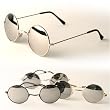 John Lennon Style Mirror Lens Sunglass with Microfiber Storage Bag