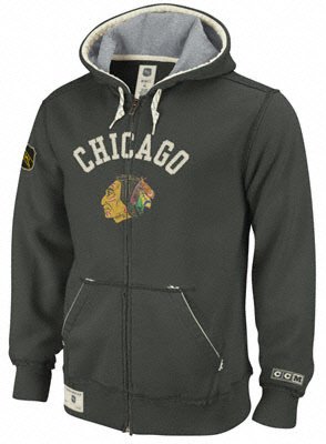 Chicago Blackhawks Vintage CCM Classic Fleece Full Zip Sweatshirt (Small)