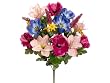 Artificial 20" Fuchsia/Lavender Lily/Poppy Mixed Bush - Set of 2 bushes