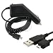 USB Data/Charging Cable + Rapid Car Charger for Motorola Q Global / Q9/RAZR 2 V8/V9/V9m, Nokia Nseries, LG, Samsung, Blackberry Curve 8900 Pearl Flip 8220 Storm 9500 9530