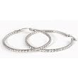 Sterling Silver Clear Cubic Zirconia Prong Set Round Hoop Earrings, Size: 2.5mm x 45mm Sterling Silver Clear Cubic Zirconia Prong Set Round Hoop Earrings, Size: 2.5mm x 45mm