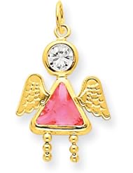 14k October Girl Angel Birthstone Charm