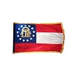 Georgia 3x5ft Nylon Flag with Indoor Pole Hem and Fringe