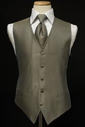 Champagne Tuxedo Vest "Venetian" with Matching Windsor Band Tie