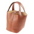Lucrin - Tan leather Cabochon purse in granulated cow leather'