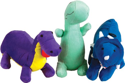 Image of Knight Pet 6-Piece Plush Dinosaur Toy for Dogs, Assorted