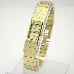 NICOLET Women's Gold-Tone Texturized Dress Watch. Model: NC-9202W