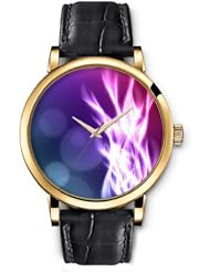 SPRAWL Aanalog Fashion Series Gold Ladies Watches of Genuine Black Leather Strap,Unique Wrist Watch for Women Girls Designed with Bright flames and opaque circles