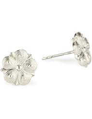 1928 Jewelry Vintage-Inspired Silver Star Flower Stud Earrings