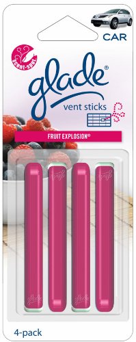 Glade Vent Sticks Car and Home Air Freshener, Fruit Explosion Scent (4 Sticks)