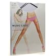 Music Legs Strappy Footless Diamond Net Stockings with Toe Ring - Black