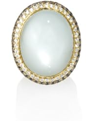 Diamond and Moonstone 18k Yellow Gold Ring