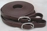 Beta Single Horse Driving Lines 5/8 Inch Wide, 17 Feet Brown 