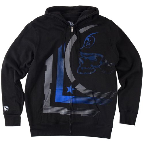 Metal Mulisha Diminish Fleece Men's Hoody Zip Sports Sweatshirt, Black/Blue, Large On Sale