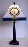 Navy Stained Glass Desk Lamp