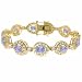 Aristocratic Vermeil (24k Gold over Sterling Silver) Simulated Diamond and Lavender cz Teardrop Tennis Bracelet