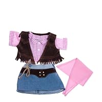 Pink Cowgirl Outfit with Pink hat and ScarfThat Fits Webkinz and 8-10 Make Your Own Stuffed Animals