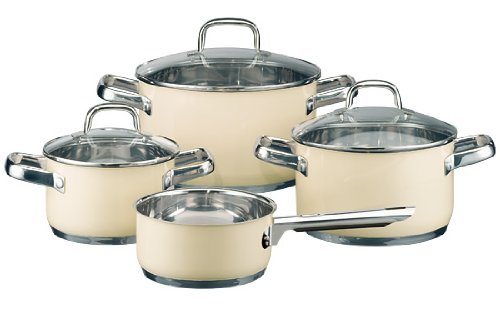 ELO 45908 Classic Color Encapsulated Double Base 7-Piece Cookware Set, Vanilla