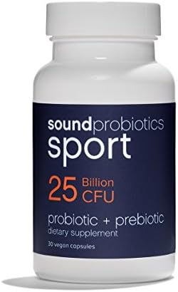 Sound Probiotics Sport + Prebiotic - Digestive and Immune Support for Athletes 25 billion CFU 30 count