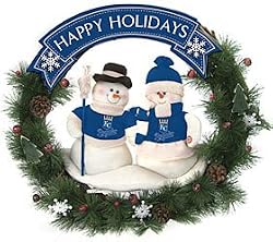 Kansas City Royals 20" Team Snowman Wreath - Baseball Sports Merchandise