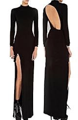 Sexy Long Sleeves Cutout Backless Turtleneck Evening Dress/Party Dress/Maxi Dress 
