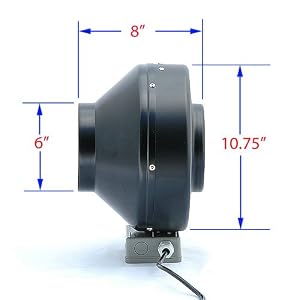 6 Duct Blower Centrifugal Inline Exhaust Fan 206 CFM,GYO2401 by GYO Supplies