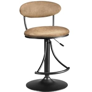 Venus Swivel Stool With Back - Black Finish, BLACK, BROWN