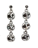 Earrings - E172 - Triple Swarovski Crystal Circles ~ Hematite