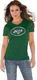 New York Jets Green Women's Primary Logo Tri Blend V Neck T-Shirt- by Alyssa Milano