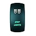 STVMotorsports Laser Green Rocker Switch Spot Lights 20a 12v On/Off LED Light