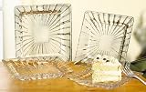 Crystal Clear Alexandria Set of 4 Square Dessert Plates